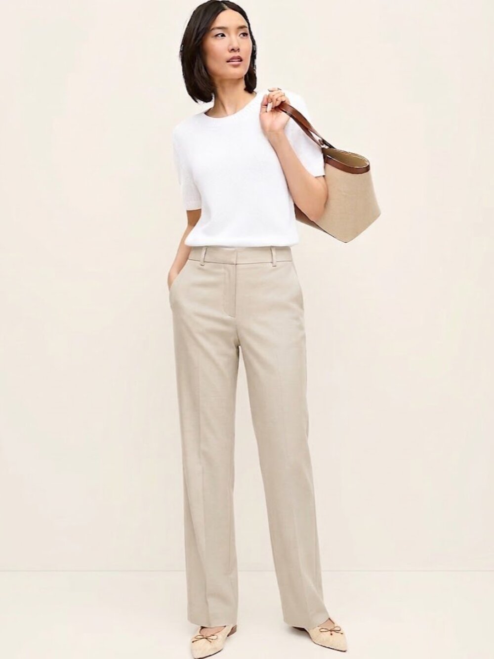 Ann Taylor The Straight Mid Rise Full Length Pants 2 - Picture 3 of 16